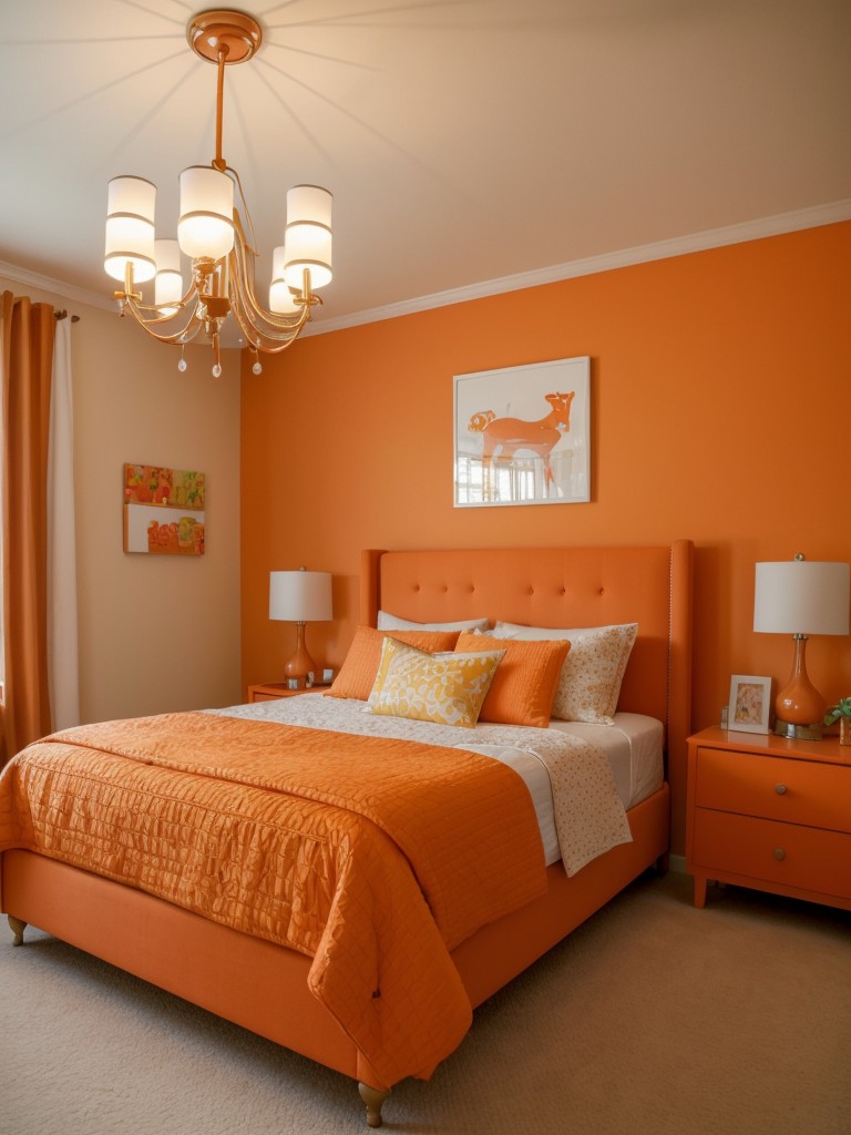 Chic Apartment Vibes: Brighten up your space with playful orange decor!