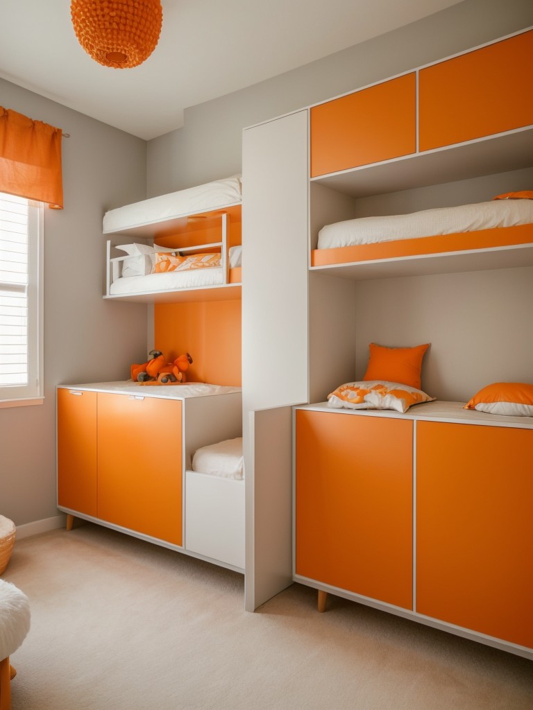 Vibrant Apartment Style: Contemporary Orange Kids' Bedroom Ideas