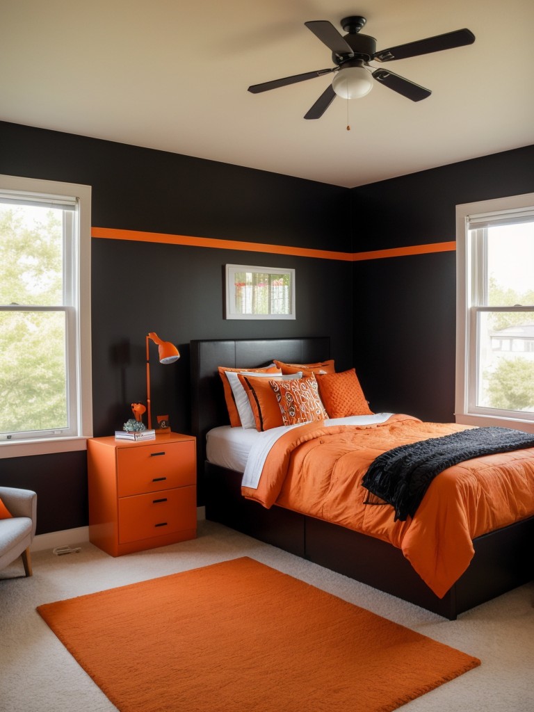 Chic Orange Apartment Inspiration: Trendy and Edgy Teen Bedroom Ideas!