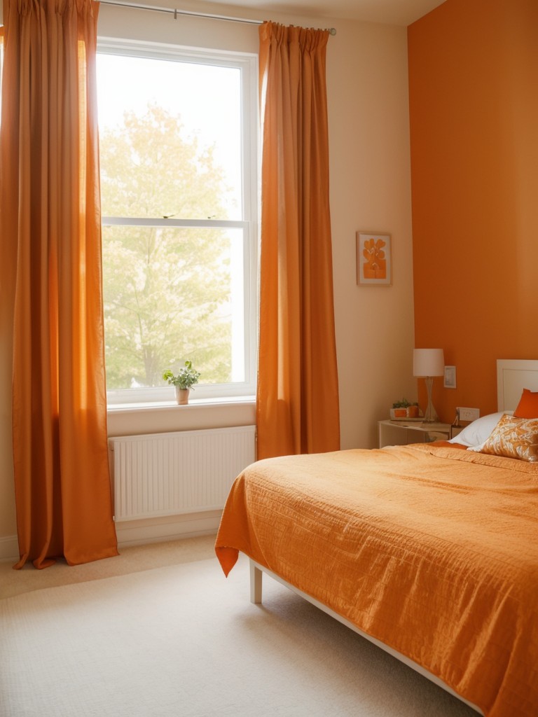 Vibrant Orange Apartment: Elevate your space with playful decor!