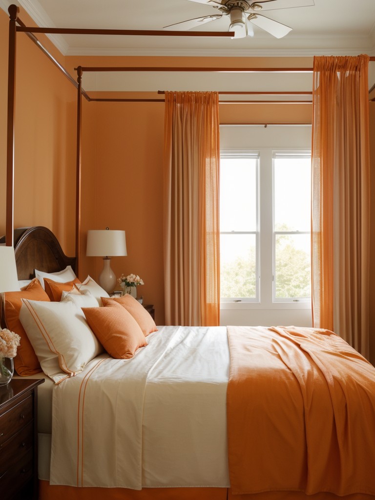 Tangerine Dream: Elegant Orange Bedroom Decor for a Serene Ambiance