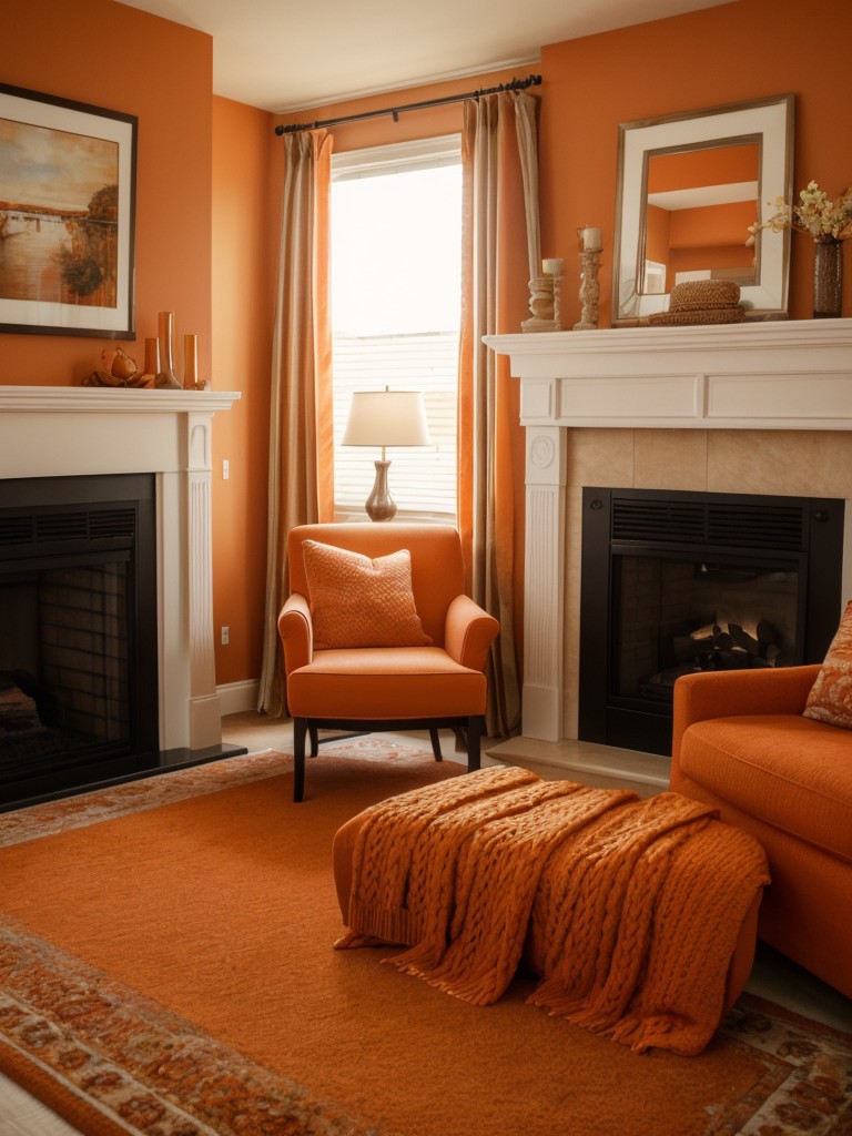 Cozy Tangerine Haven: Stylish Orange Apartment Inspiration