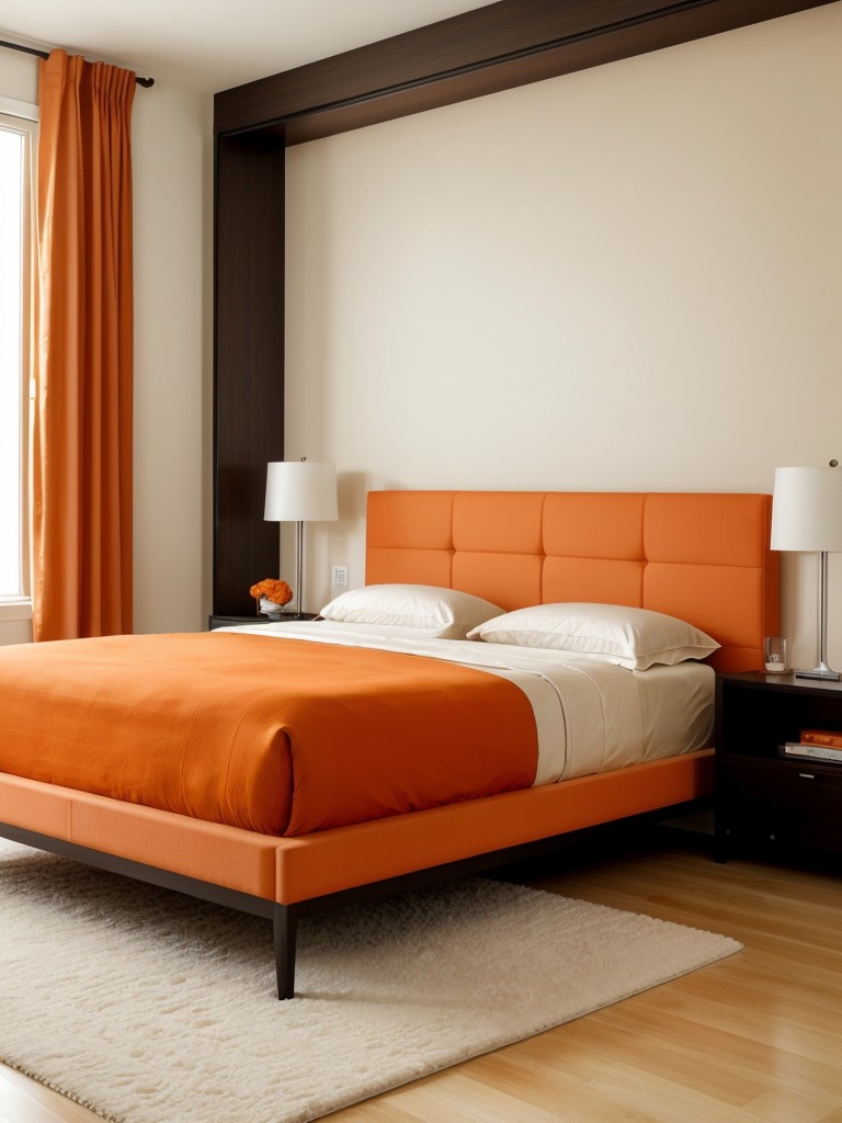 Tangerine Dream: Stylish and Minimalist Apartment Bedroom Decor Ideas