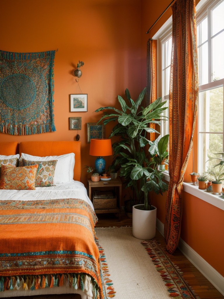 Boho Vibes: Create an Eclectic Orange Bedroom Retreat