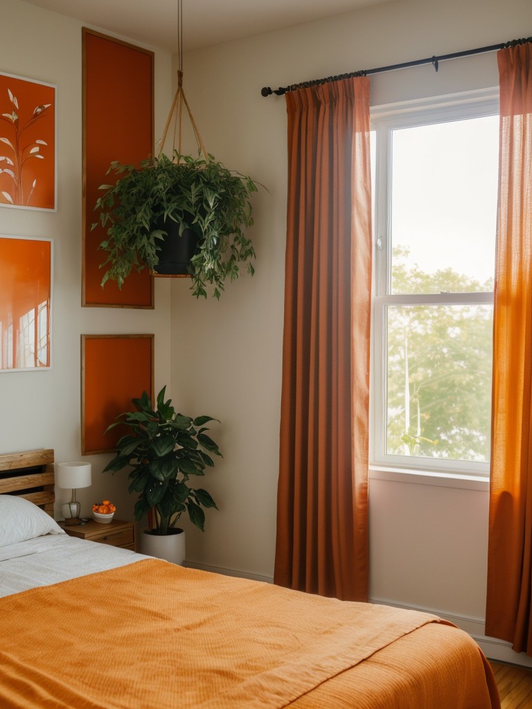 Nature-Inspired Apartment: Go Eclectic with Orange Bedroom Decor!