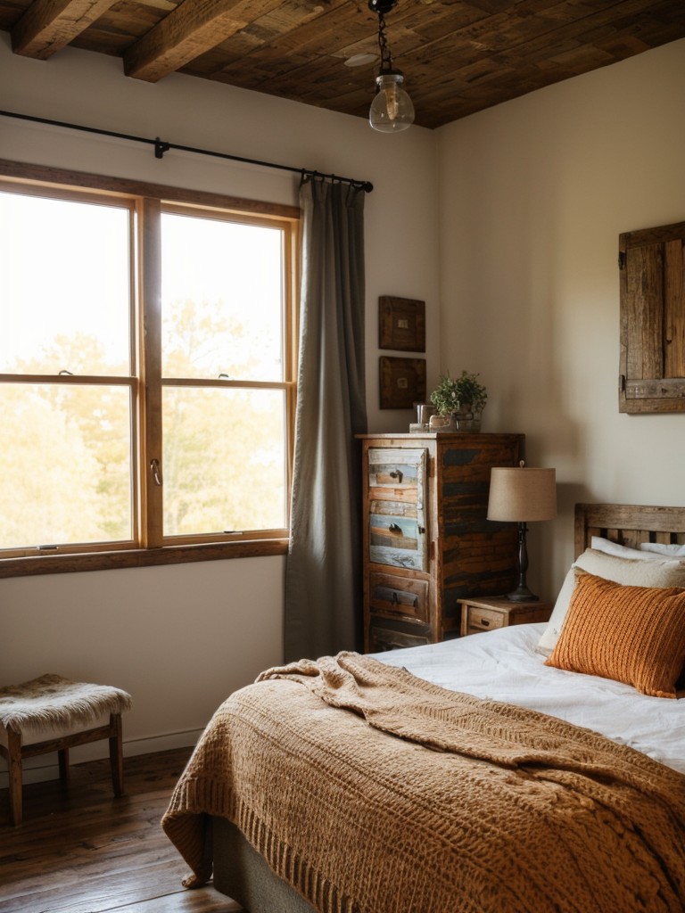 Cozy Farmhouse Bedroom Inspiration: Distressed Wood & Vintage Lighting