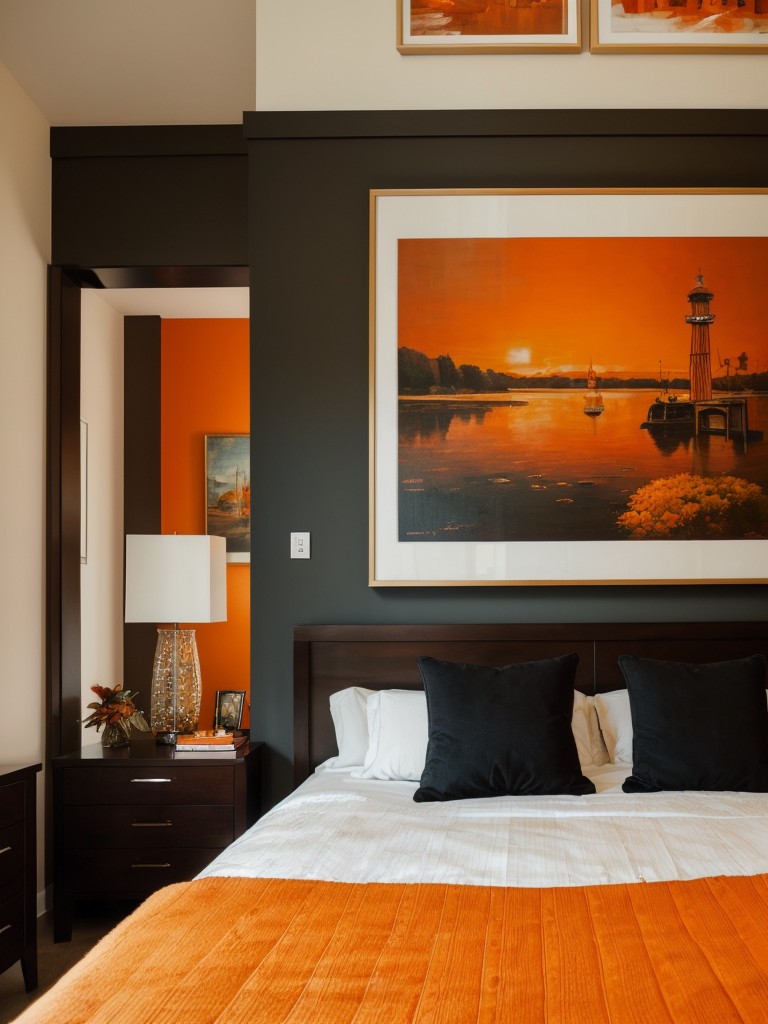 Vibrant and Artful: Orange Bedroom Decor Ideas!