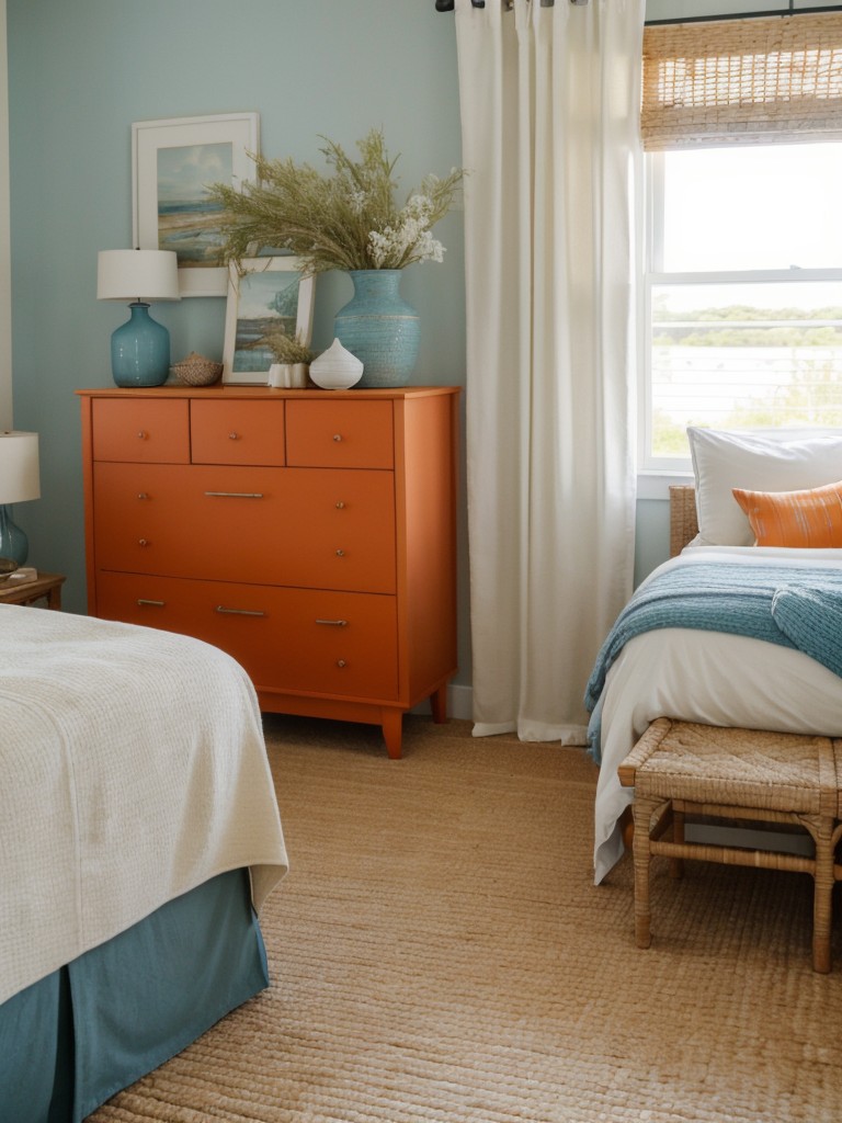 Coastal Retreat: Embrace Tranquility with Orange Bedroom Decor