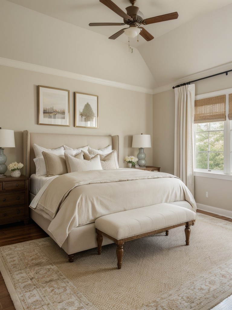 Timeless Traditional Bedroom Decor: Neutral Palette with Vibrant Accents