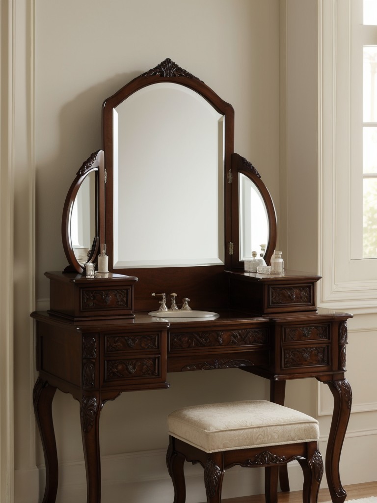 Timeless Bedroom Decor: Vintage Vanity & Glamour Chair