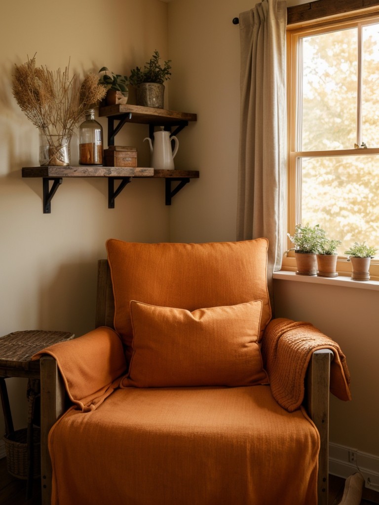 Cozy Orange Bedroom: Rustic Decor Ideas for a Chill Vibe.