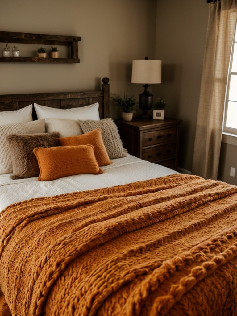 Cozy Rustic Apartment: Orange Bedroom Decor Ideas ?