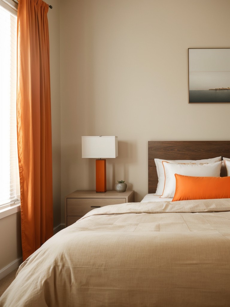 Serene Orange Bedroom Decor: Embrace Minimalism for a Calm Oasis