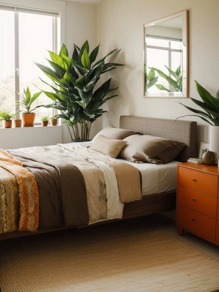 Serene Orange Bedroom Decor with Zen Vibes