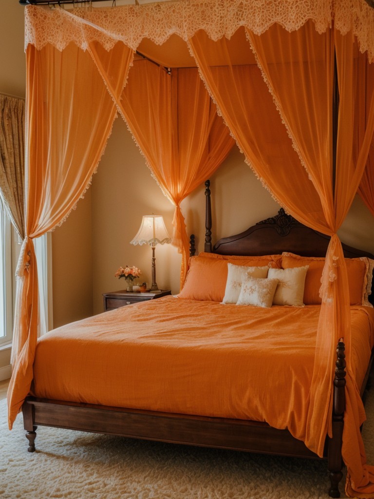 Retro Charm: '70s-Inspired Orange Bedroom Decor for a Dreamy Vibe