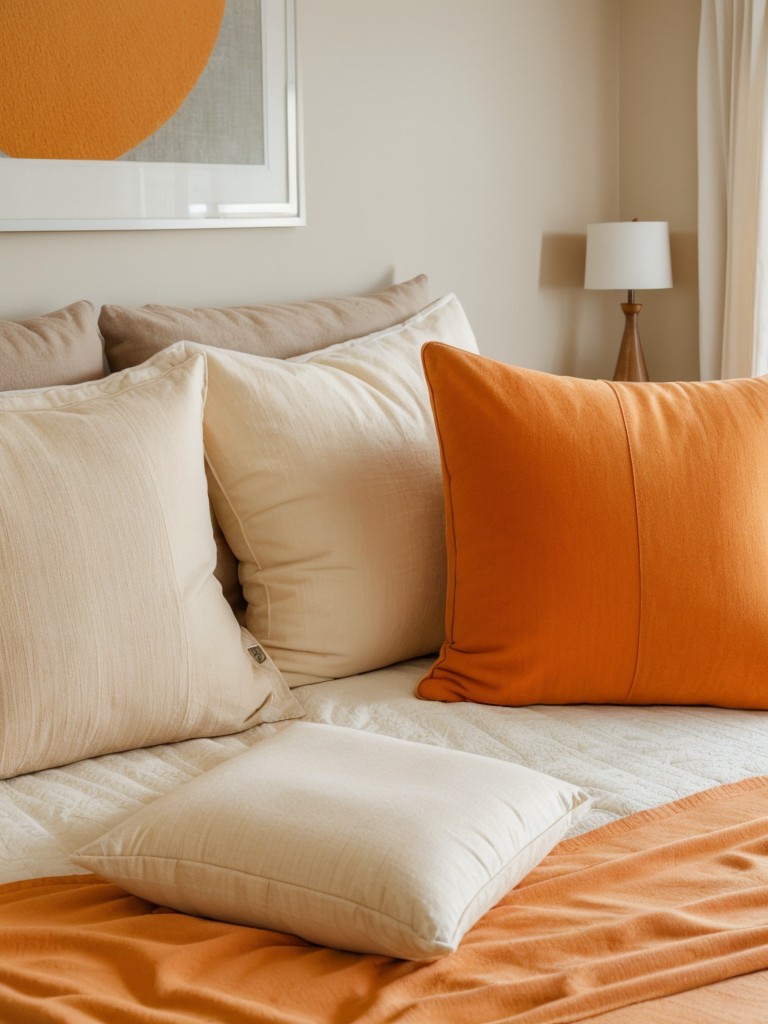 Cozy Orange Bedroom Decor for an Inviting Apartment Space