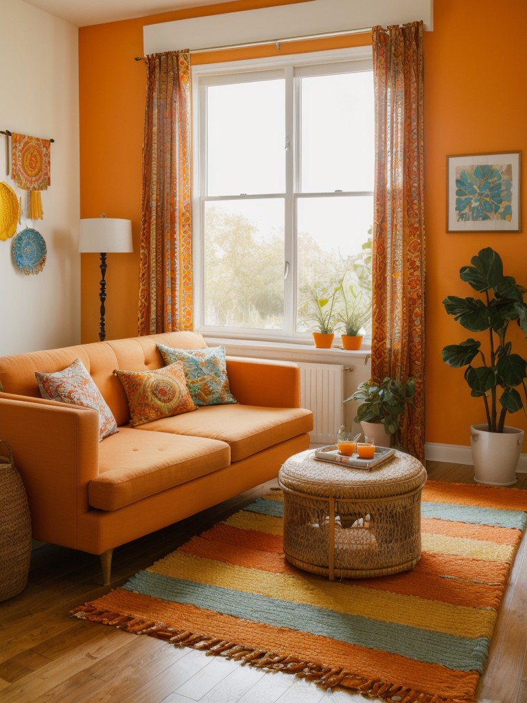 Boho Chic: Brighten Your Apartment with Orange Bedroom Decor!