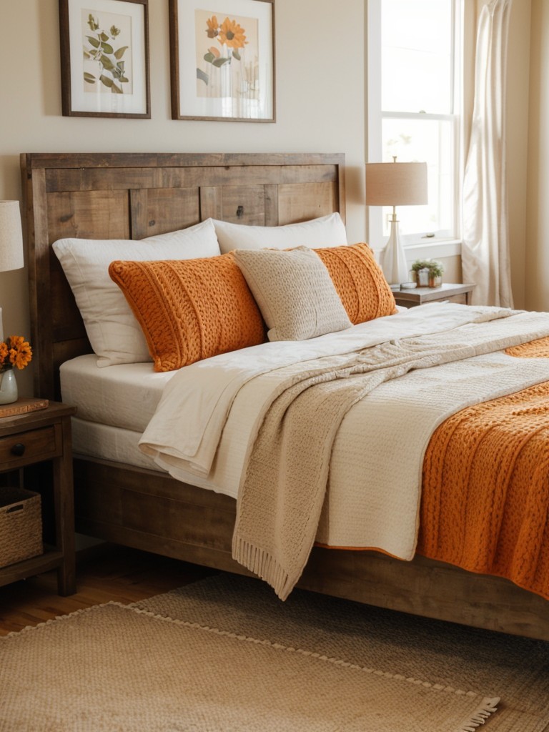 Cozy Orange Apartment Vibes: Embrace Rustic Wood & Neutral Tones