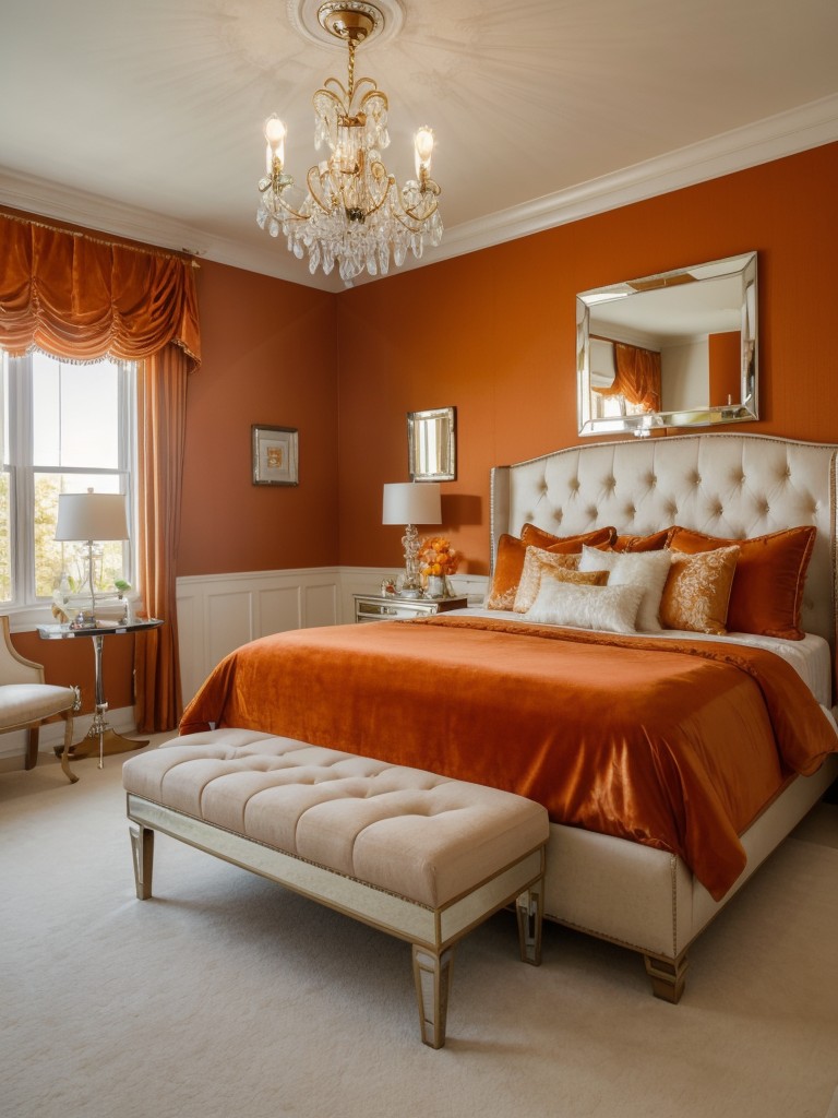 Happy Space: Orange Bedroom Decor Ideas for a Glamorous Apartment