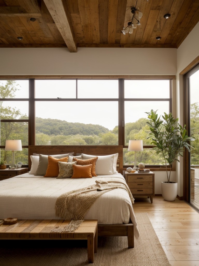 Nature-inspired Orange Bedroom: Embrace Boho Chic Vibes