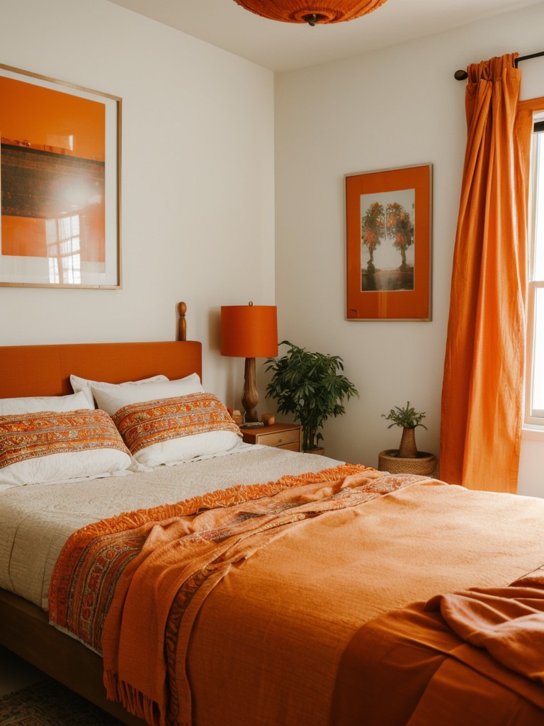 Vibrant Orange Apartment: Embrace Boho Chic Vibes!