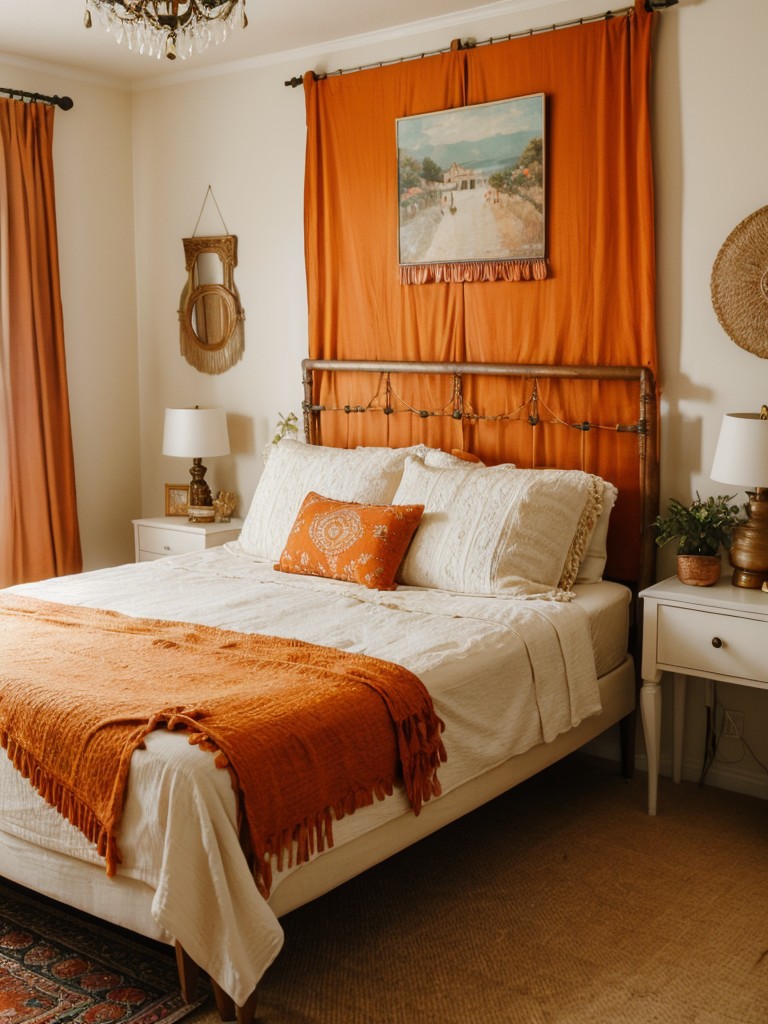 Infuse Your Apartment with Boho Charm: Orange Bedroom Decor Ideas