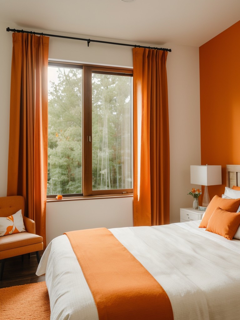 Vibrant Orange Accents for a Chic Apartment