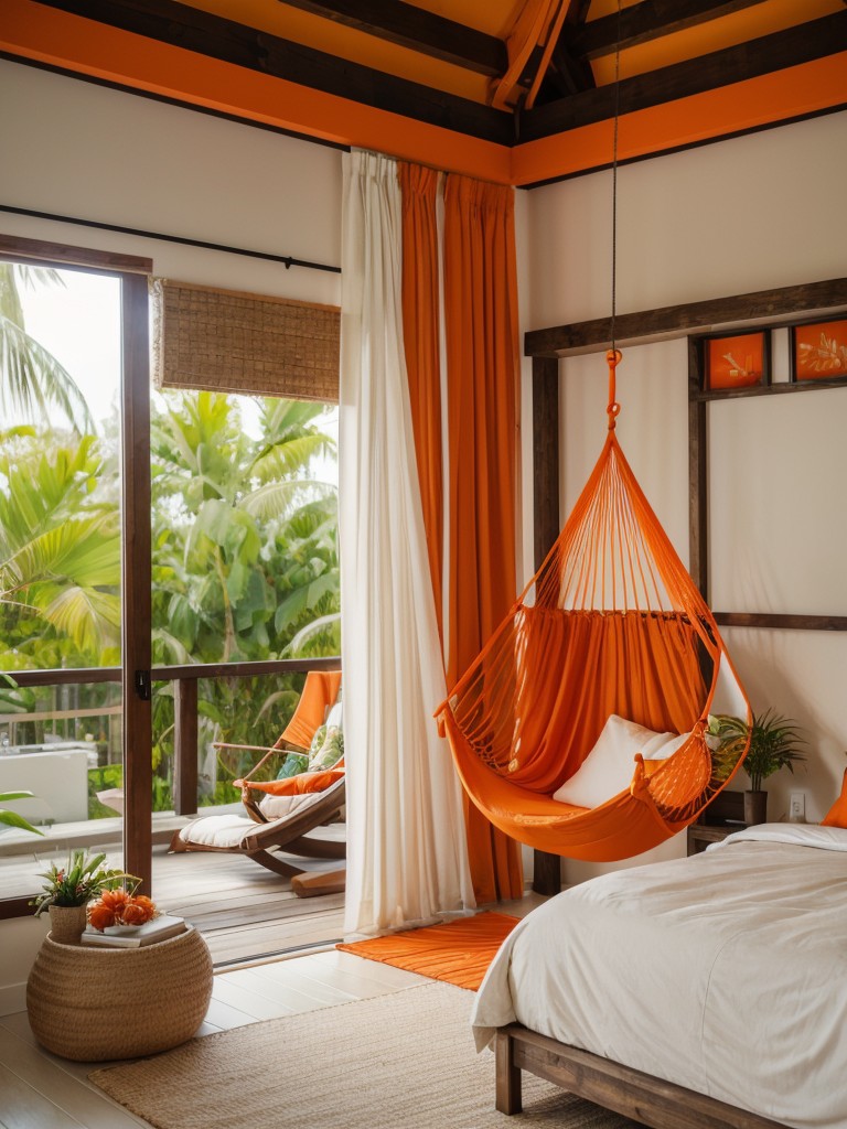 Minimalist Bedroom Vibes: Add Orange Pops for Style!