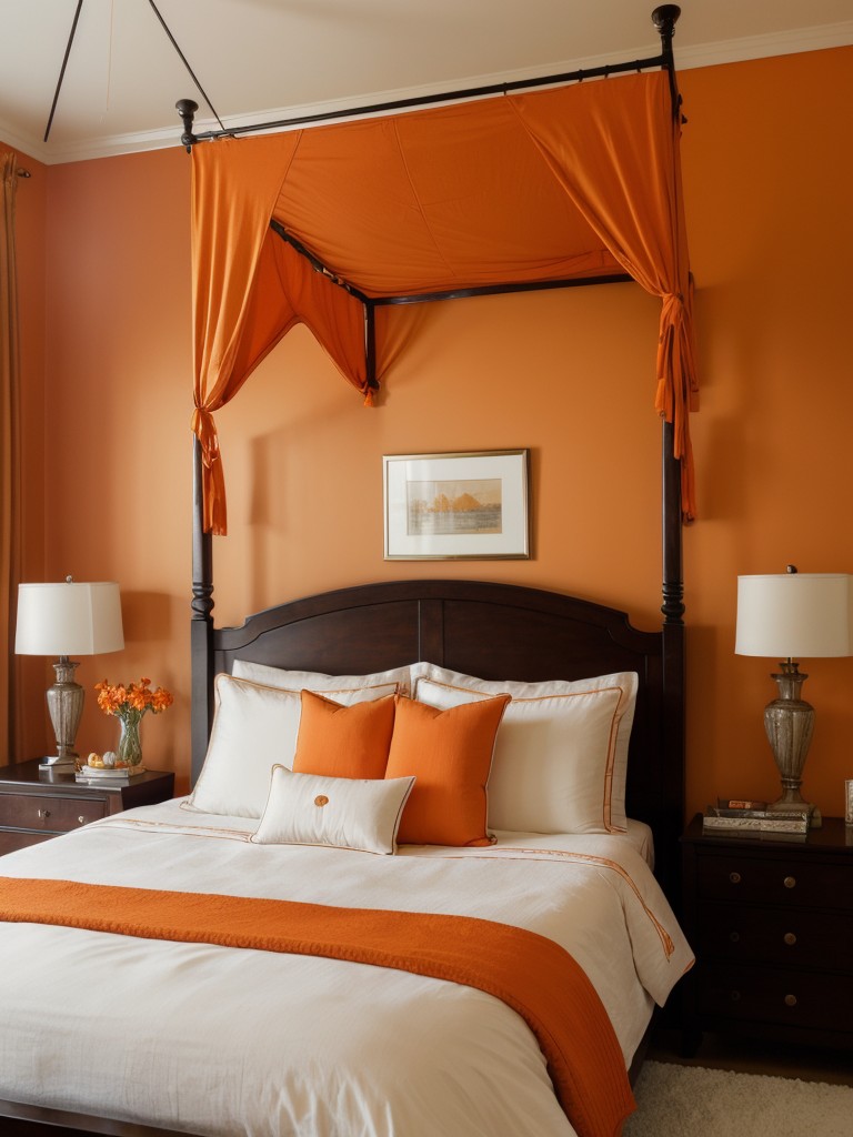 Vibrant Minimalism: Orange Accents for Apartment Bliss