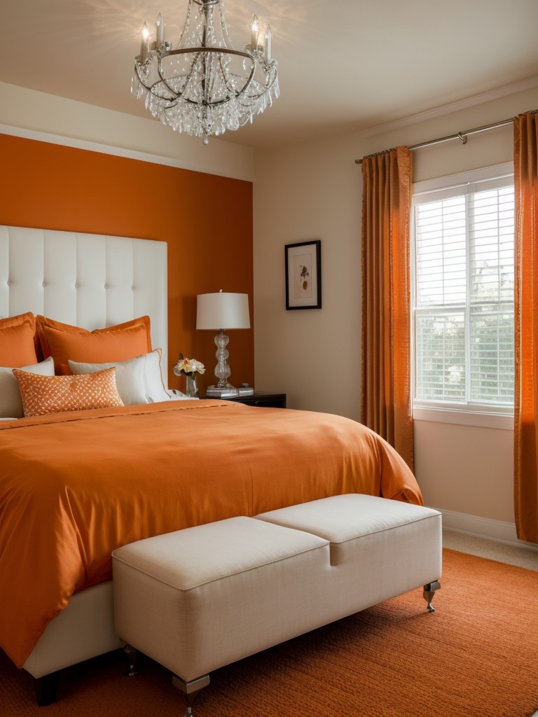 Vibrant Orange Accents Elevate Your Apartment's Style!