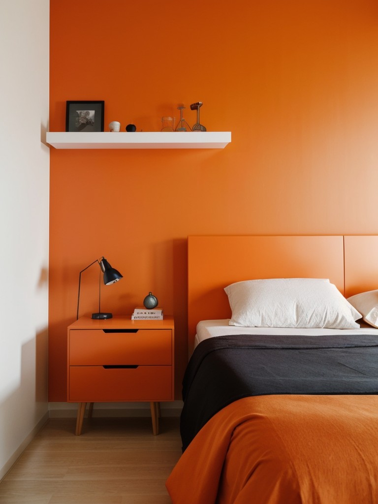 Bold & Modern: Orange Bedroom Decor for a Chic Apartment