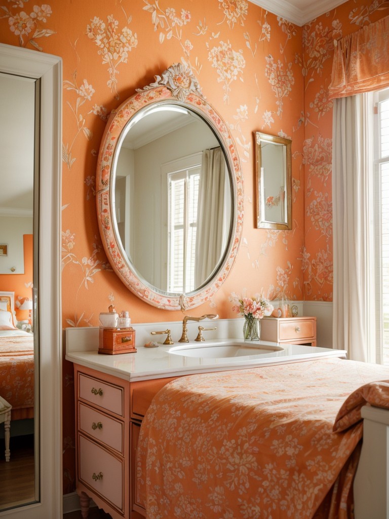 Vintage-Inspired Orange Bedroom Decor: Embrace Boldness and Nostalgia!