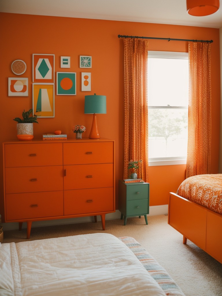 Retro Chic: Transform Your Bedroom with Orange Decor!