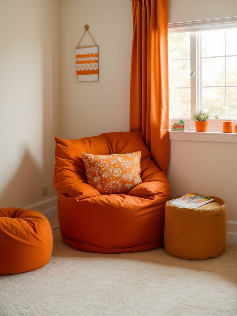 Vibrant Orange Bedroom: Cozy Nook Ideas for Kids and Teens!