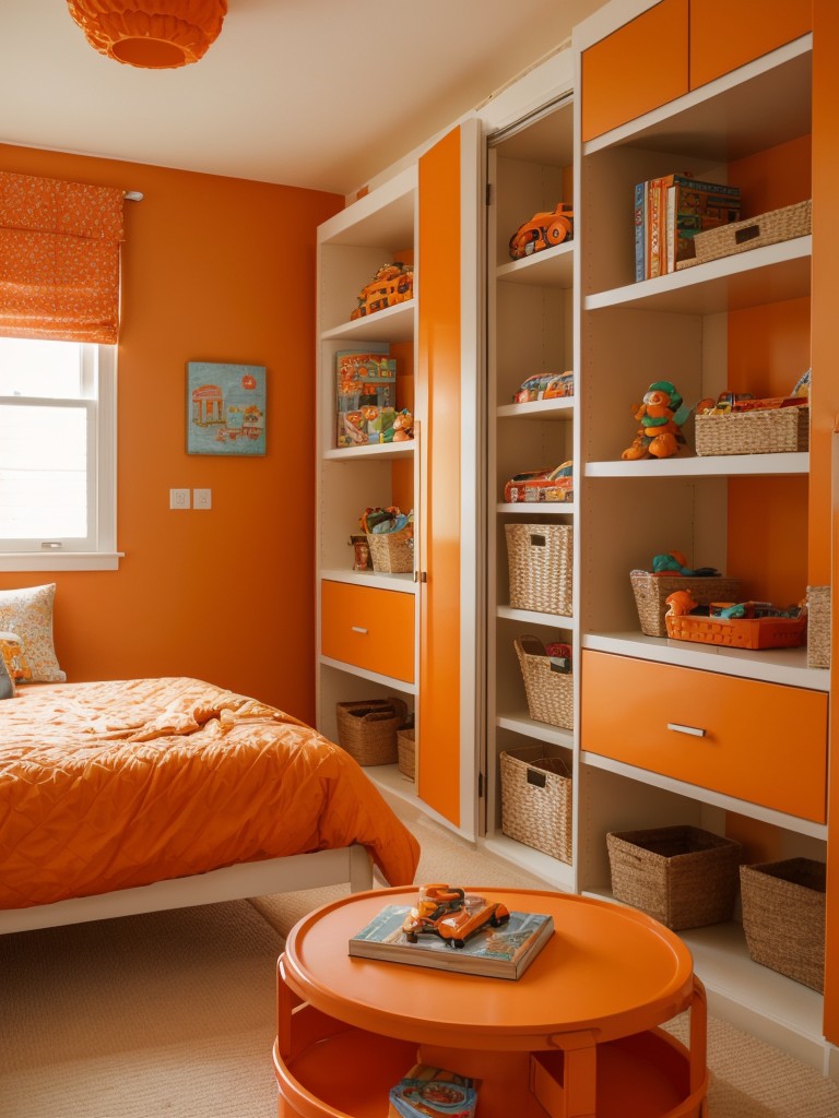 Vibrant Orange Apartment Decor: Playful and Lively Touch for Kids and Teens!