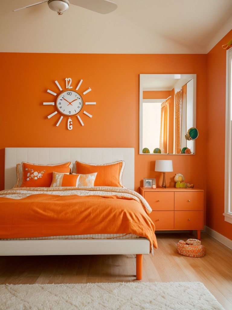 Orange-themed Apartment Bliss: Fun and Cheerful Decor for Kids and Teens!