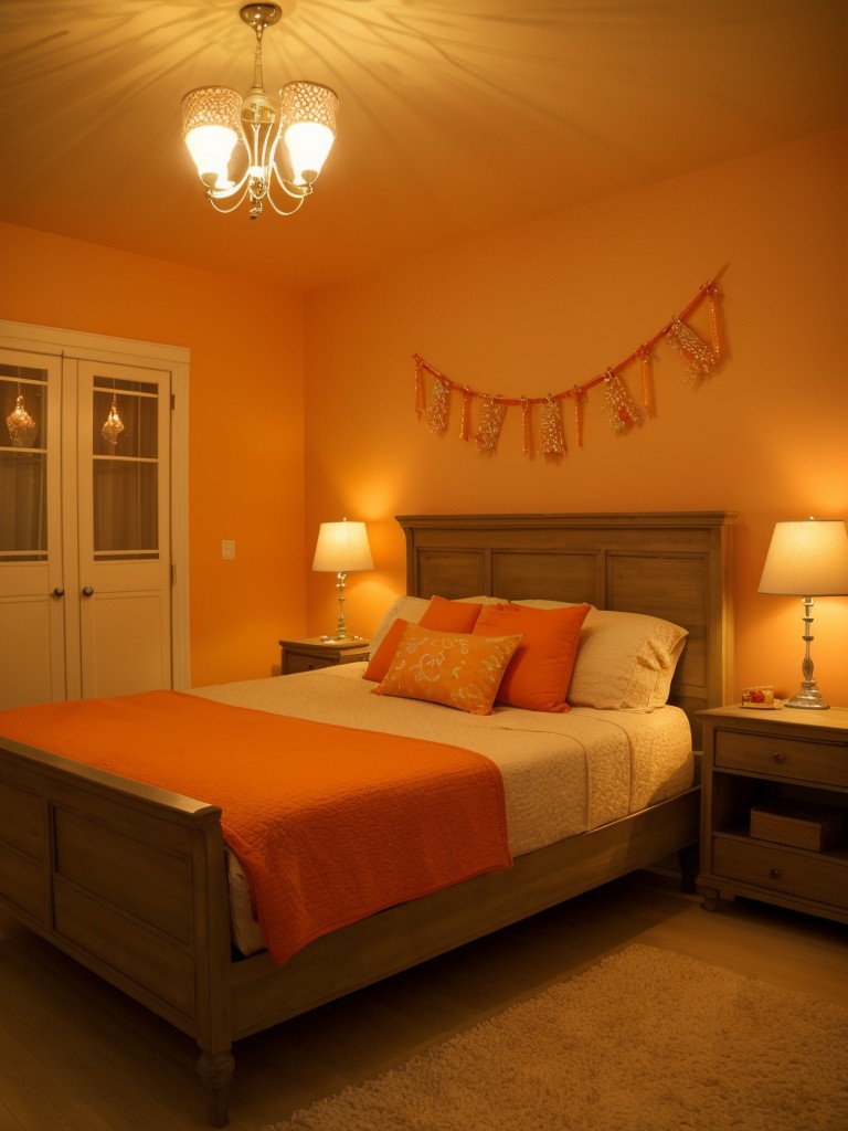 Enchanting Orange Bedroom Decor for Kids and Teens - Add Fun with String Lights!