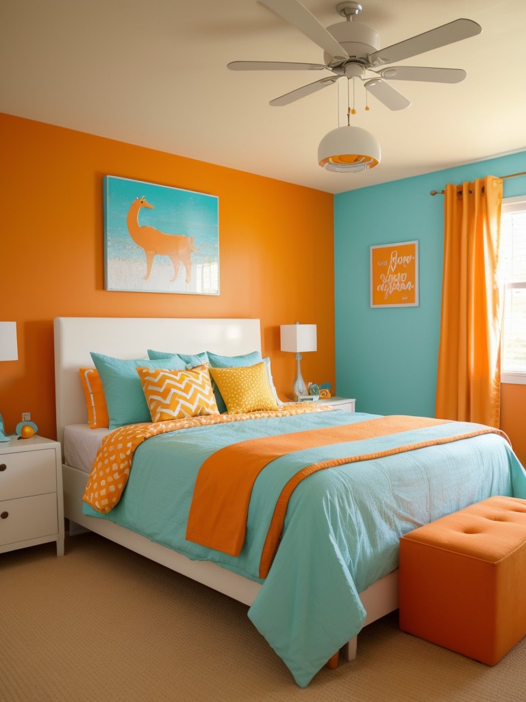 Vibrant Orange Apartment Bedroom: Fun Ideas for Kids and Teens