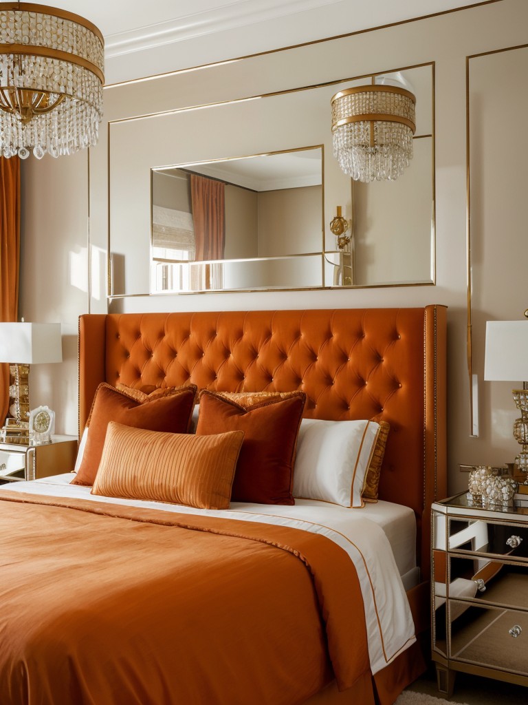 Global Glam: Orange Bedroom Decor with a Hollywood Twist