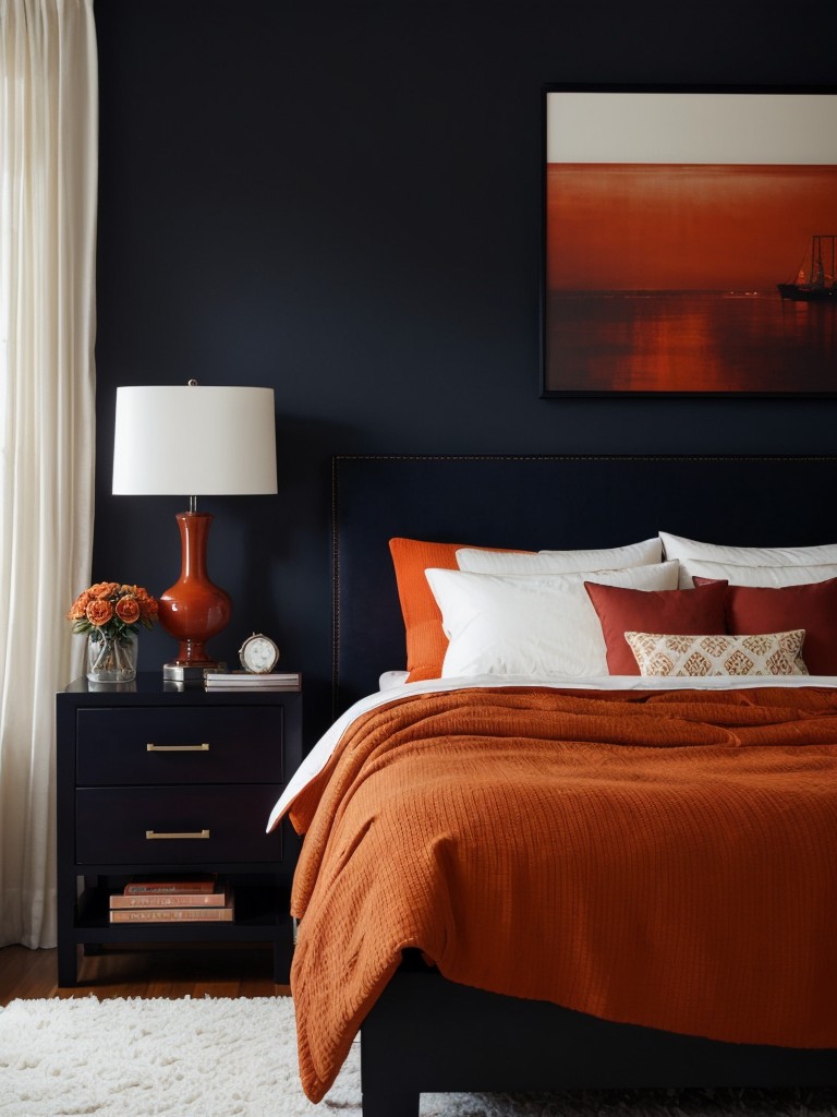 Bold & Cozy: Dark & Moody Orange Bedroom Decor Ideas