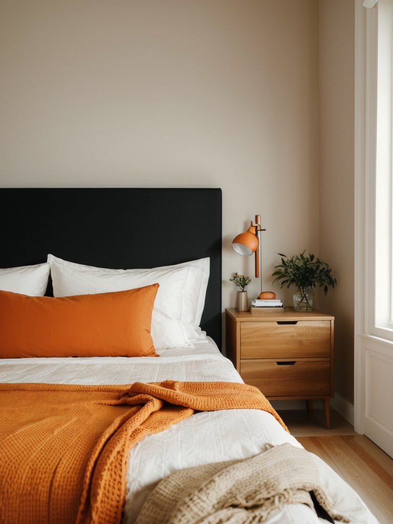 Scandi Chic: Minimalist Orange Bedroom Decor Ideas