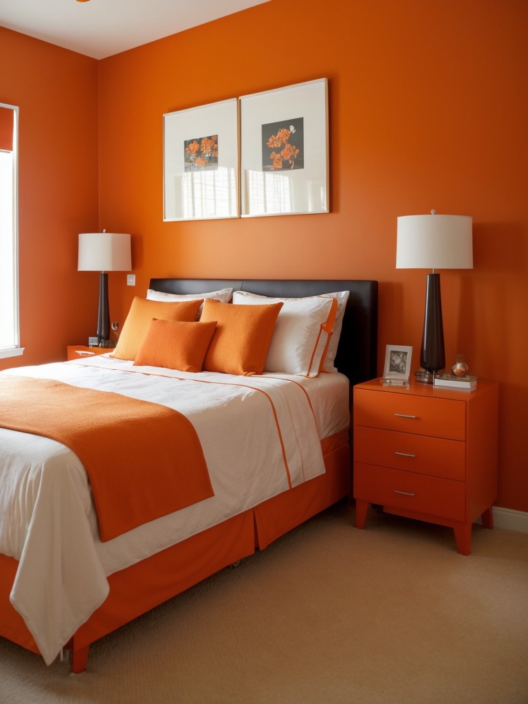 Global Vibes: Orange Bedroom Inspo for Apartment Living!