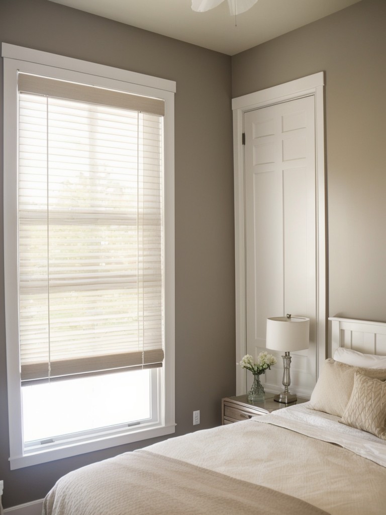 Space-saving bedroom decor: maximize light & privacy with clever window treatments!