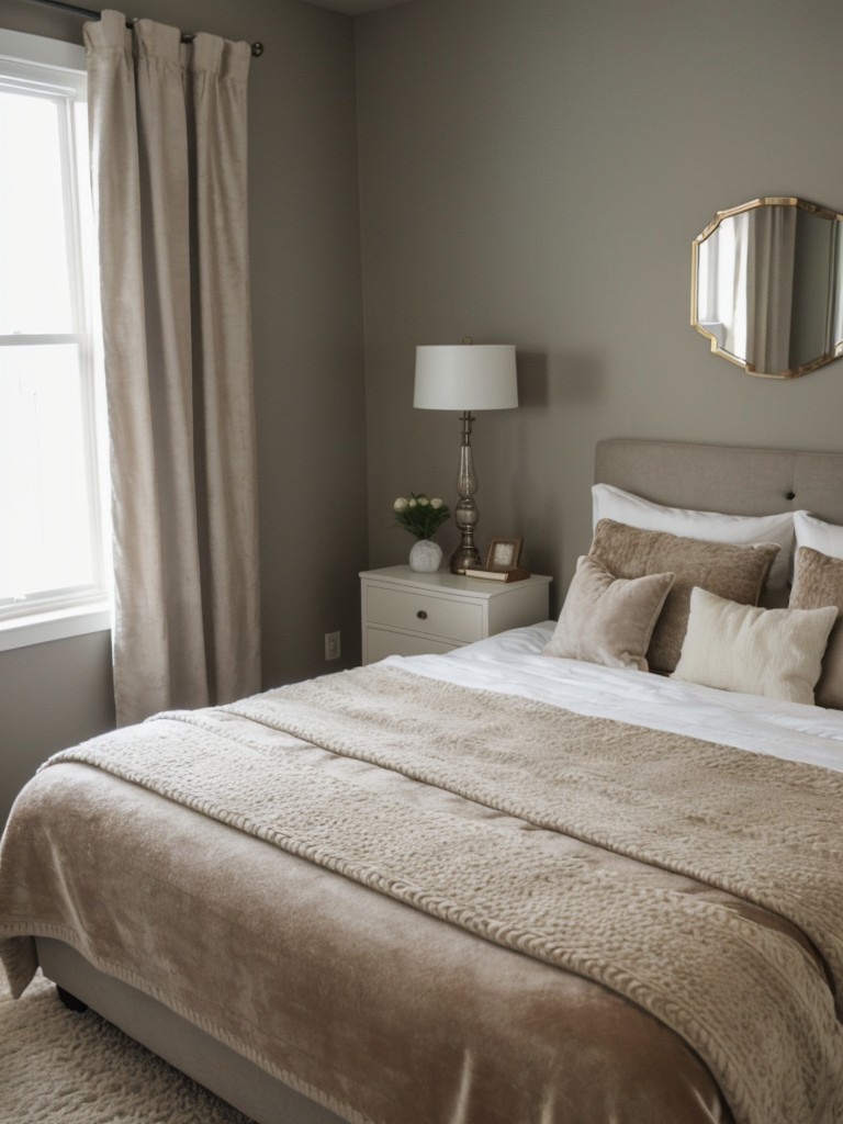 Budget-Friendly Bedroom Bliss. Elevate your small apartment with cozy fabrics & textures!