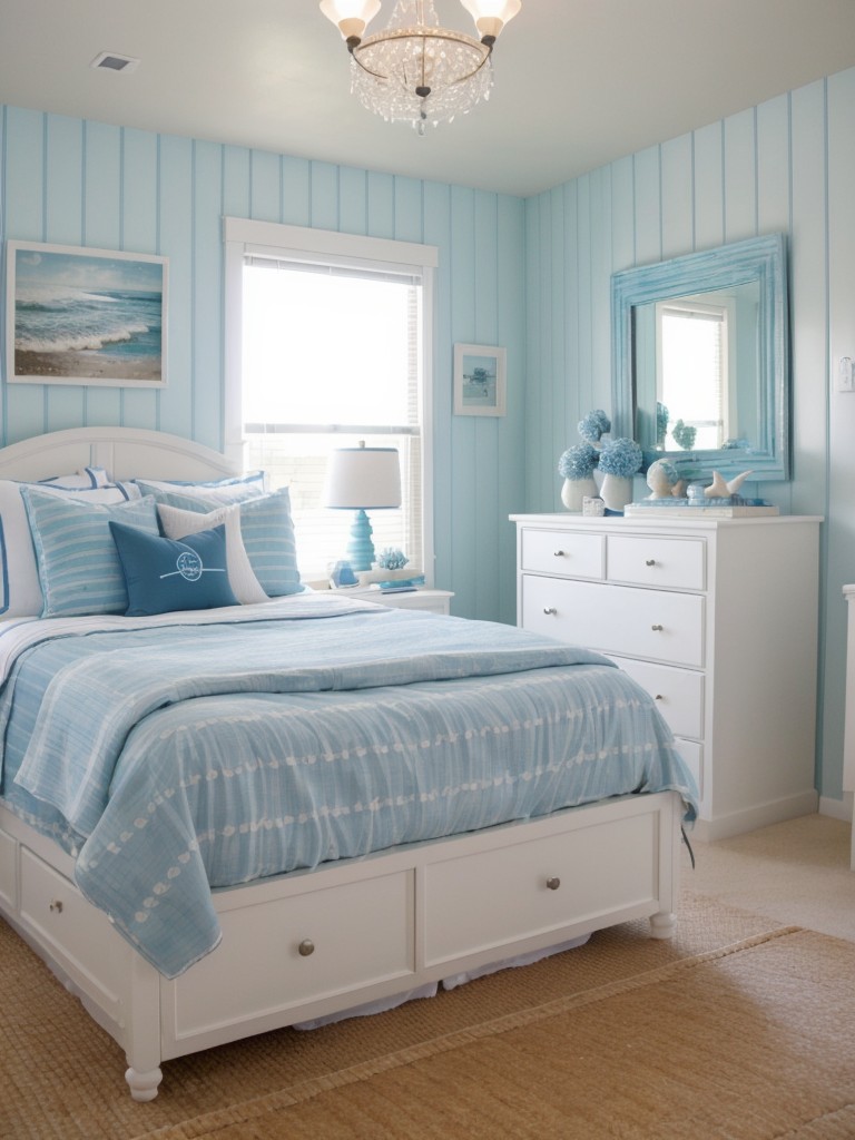 Coastal-Inspired Bedroom: Nautical Bliss on a Small Scale!