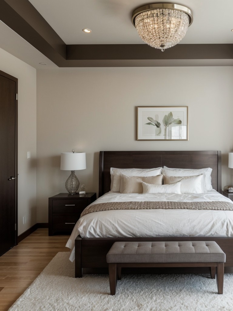 Cozy Retreat: Elevate Your Small Bedroom with a Statement Ceiling Fixture