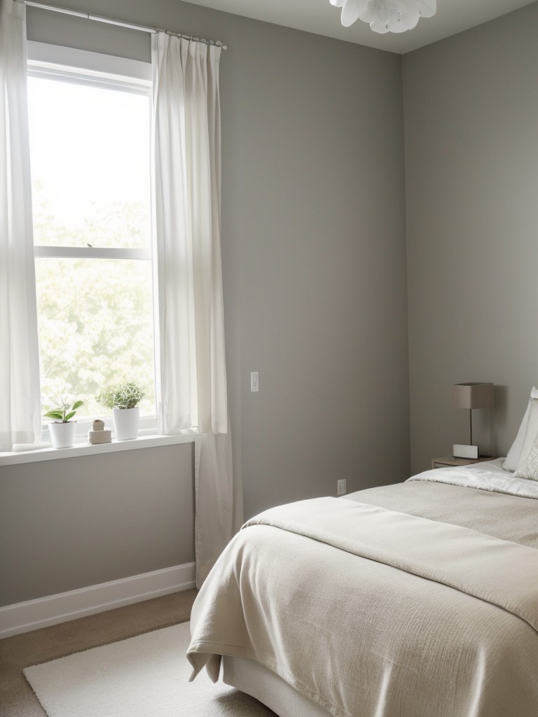 Minimalist Apartment Bedroom: Relaxing Retreat with Neutral Tones