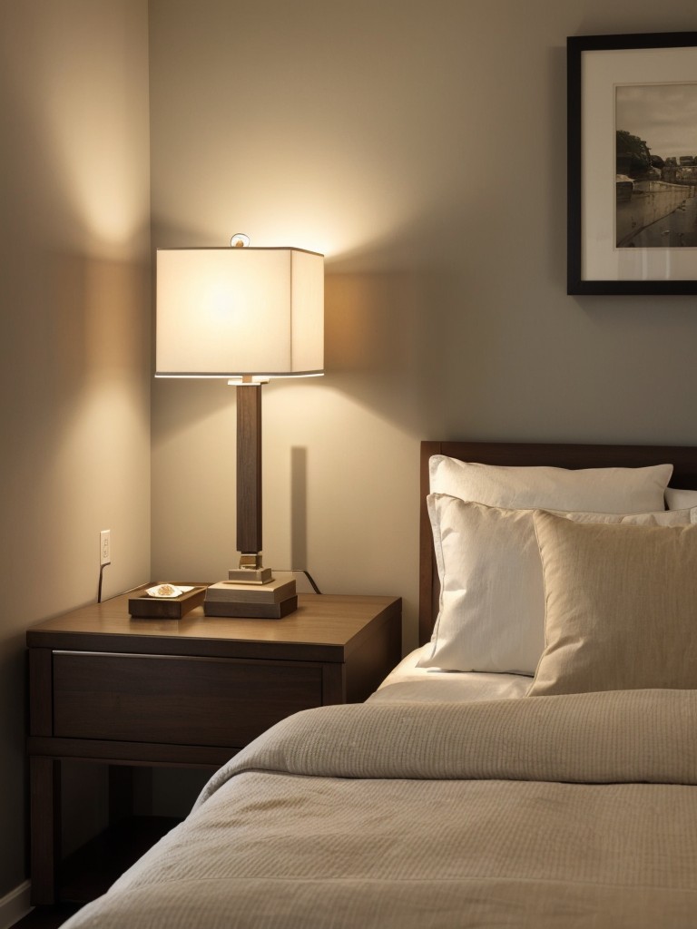 Cozy Bedroom Oasis: Transform your apartment with soft lighting.