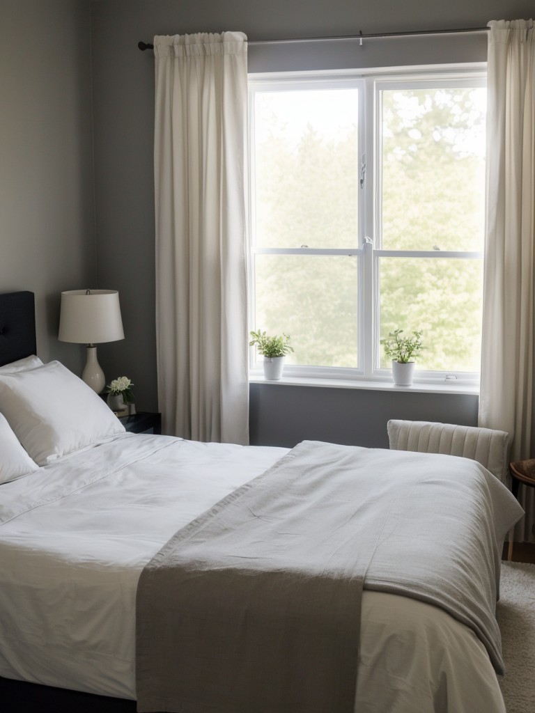 Cozy Bedroom Oasis: Sleep Soundly with Blackout Curtains!