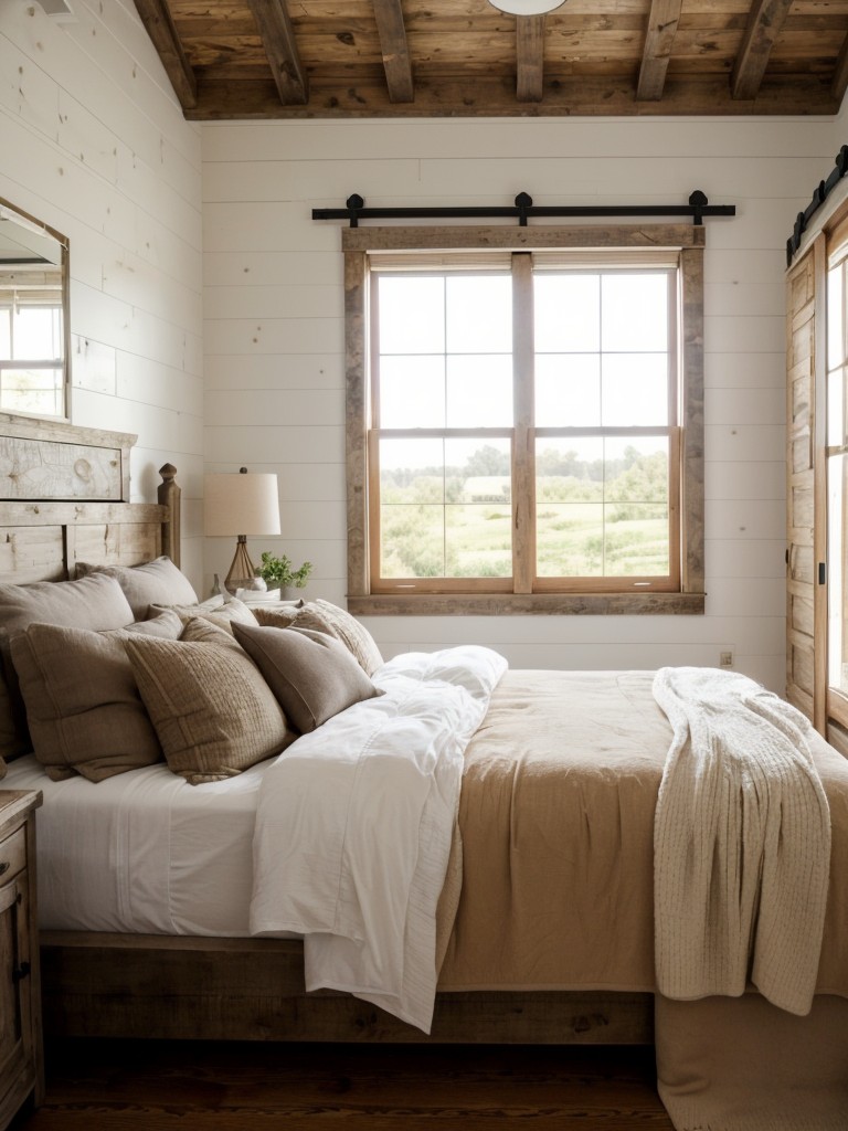 Cozy Modern Farmhouse Bedroom Ideas: Reclaimed Wood & Barn Door